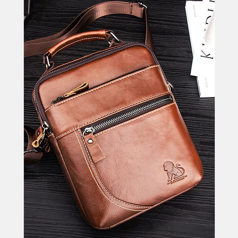 Genuine Leather Multifunction Multi-pockets Crossbody Bag