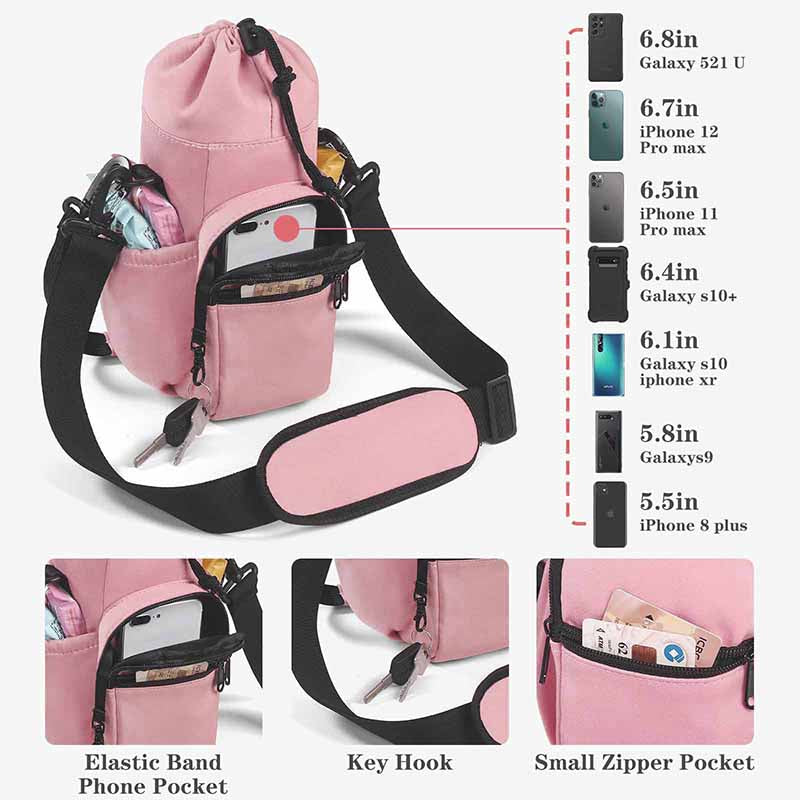 Portable Bottle Storage Bag For Travel Multifunctional Drawstring Crossbody Bag