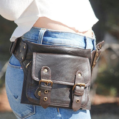 Waist Bag For Women Retro Adjustable Strap Outdoor Belt Satchel