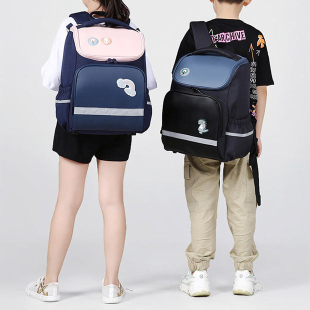 Backpack For Kids Cute Cartoon Printing Breathable Lightweight Schoolbag
