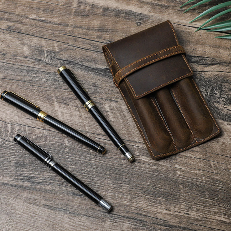 Pencil Case For Business Vintage Creative Leather Pen Case