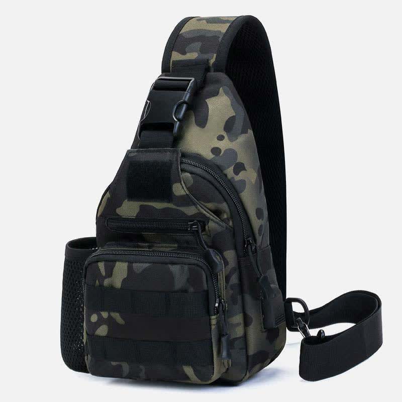 Tactical Military Lightweight Sling Bag Multi-Pocket Crossbody Pack with USB Charging Port