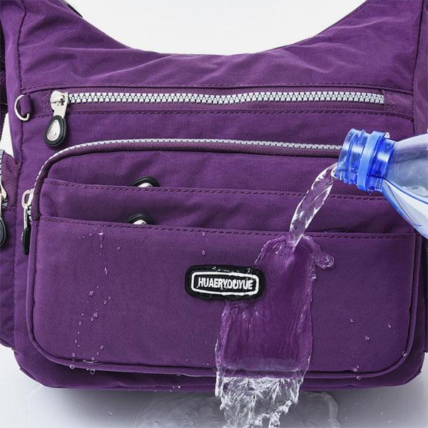 Waterproof Multi-Pocket Nylon Crossbody Bag