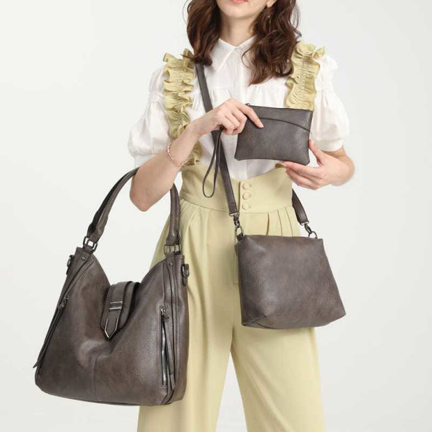 Women Ladies 3Pcs Handbag Set Tote Crossbody Shoulder Bags Purse Clutch
