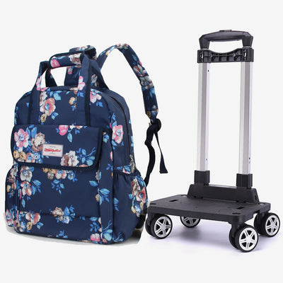 20inch Detachable Rolling Backpack Portable Travel Shopping Daypack