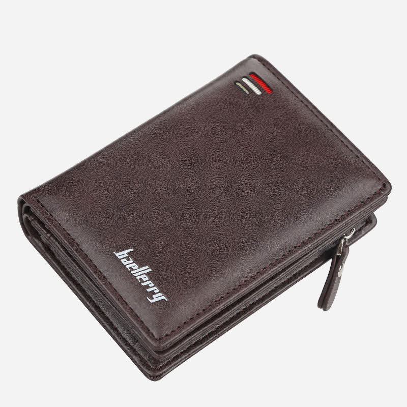 Front Pocket Wallet for Men Multi-Slot Leather Wallet with ID Window