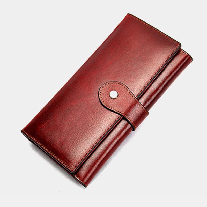 Multi-Slot Real Leather Retro Wallet