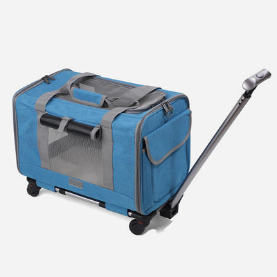 Rolling Pet Carrier Foldable Breathable Pull Rod Pet Bag