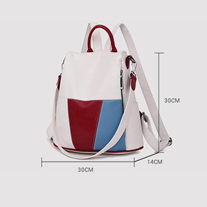 Multifunctional Anti-theft Large Capacity Stitching Color Crossbody Bag Backpack