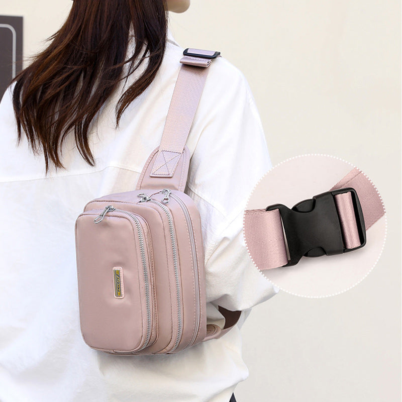 Minimalist Triple Compartment Waist Bag For Women Portable Crossbody Bag