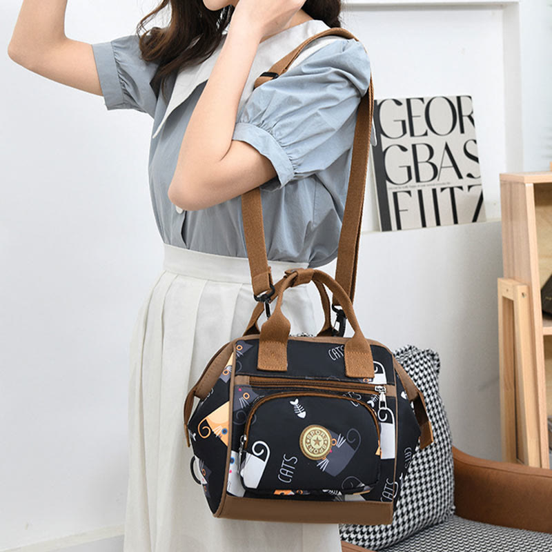 Cute Pattern Detachable Handbag Multifunctional Waterproof Oxford Mommy Bag