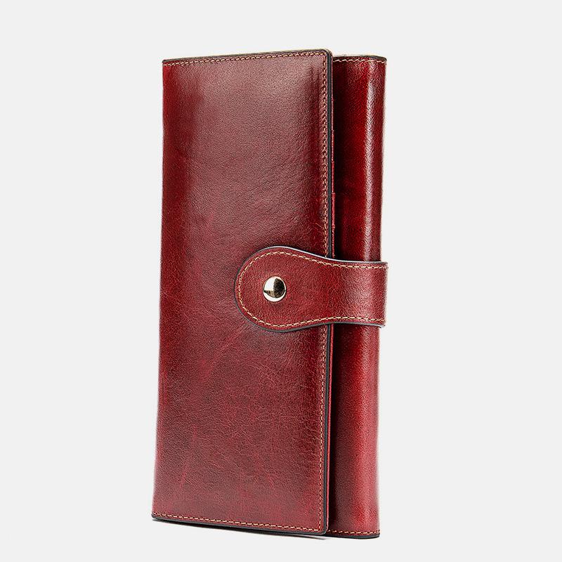 Multi-Slot Real Leather Retro Wallet