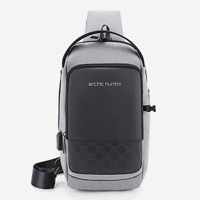 Large Capacity Anti-theft Waterproof USB Charging Sling Bag