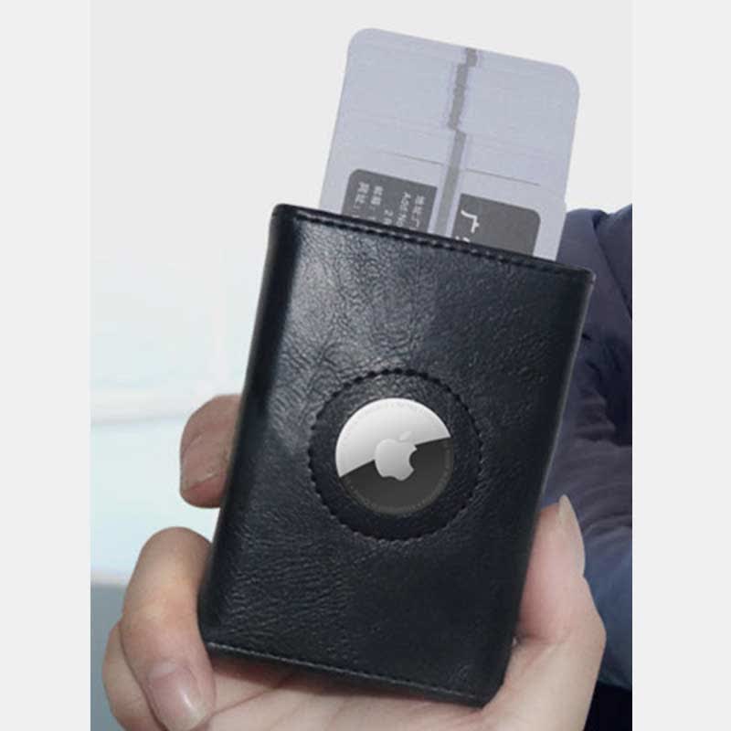 Minimalist Pop Up Cards Leather Wallet RFID Blocking Airtag Card Case