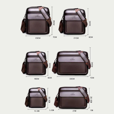 Classic Messenger Bag For Men Business Pu Leather Satchel Bag