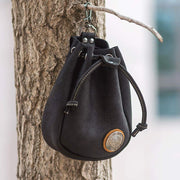 Retro Unisex Waist Pouch Small Drawstring Leather Belt Bag