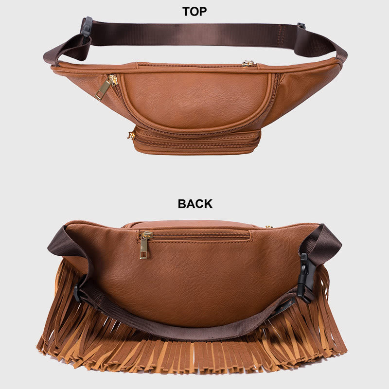 Waist Bag For Women Outdoor Multifunctional Tassel Crossbody Bag