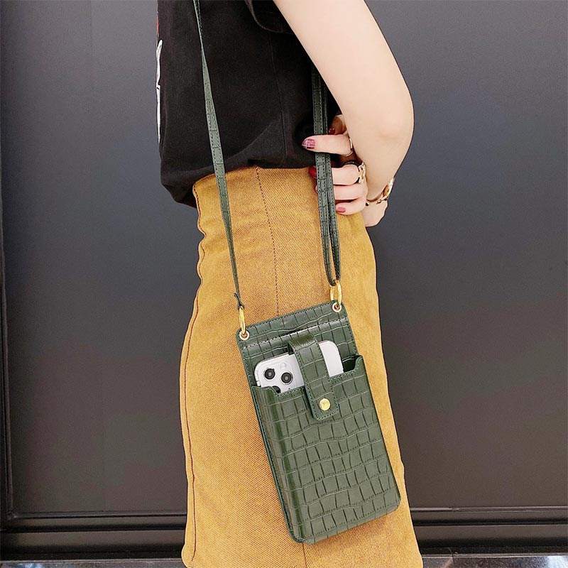 Multi-Slot Elegant Crossbody Phone Bag With Mirror