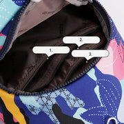 Backpack for Women Waterproof Nylon Printing Flower Travel Shoulder Bag