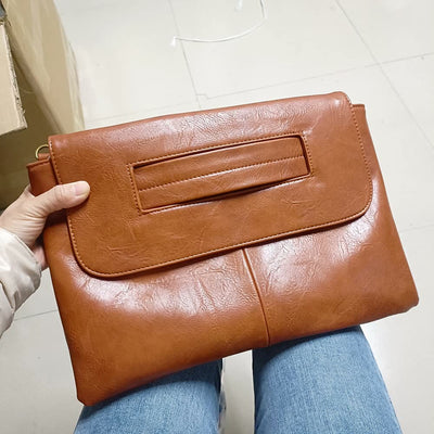 Vegan Leather Shoulder Bag Clutch For Women Fashion Handbag with Crossbody Strap