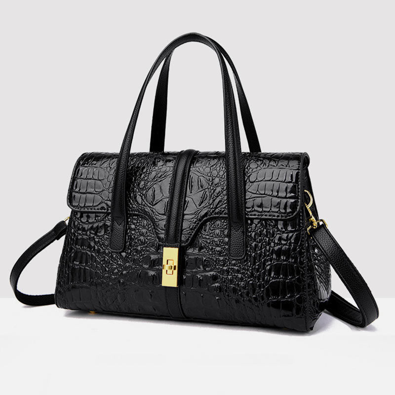 Handbags For Women Crocodile Pattern Leather Crossbody Carry Tote