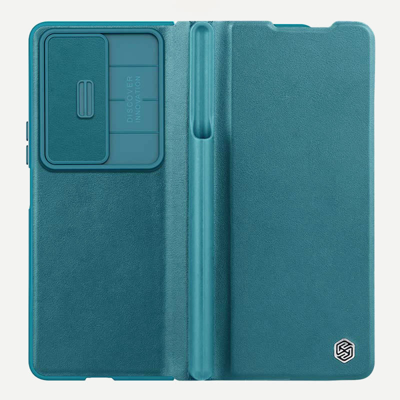 Leather Phone Case for Samsung Galaxy Z Fold 4 5G with S Pen Case