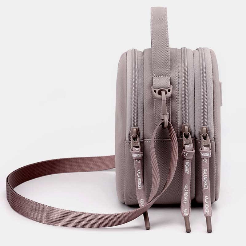 Triple Zip Crossbody Bag Purse for Women Waterproof Mini Travel Handbag