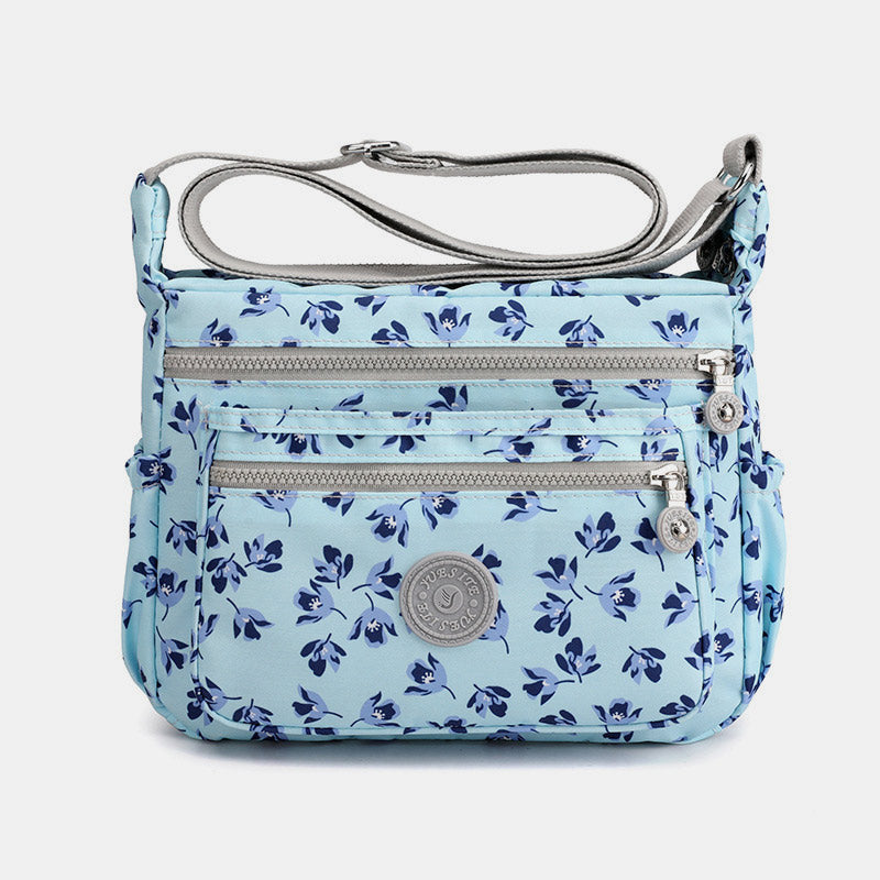 Large Capacity Waterproof Floral Crossbody Bag