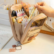 Pencil Case For Students Simple Transparent Vertical Style Pencail Bag