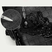 Crocodile Grain Leather Sling Backpack Shoulder Bag for Men Travel Daypack