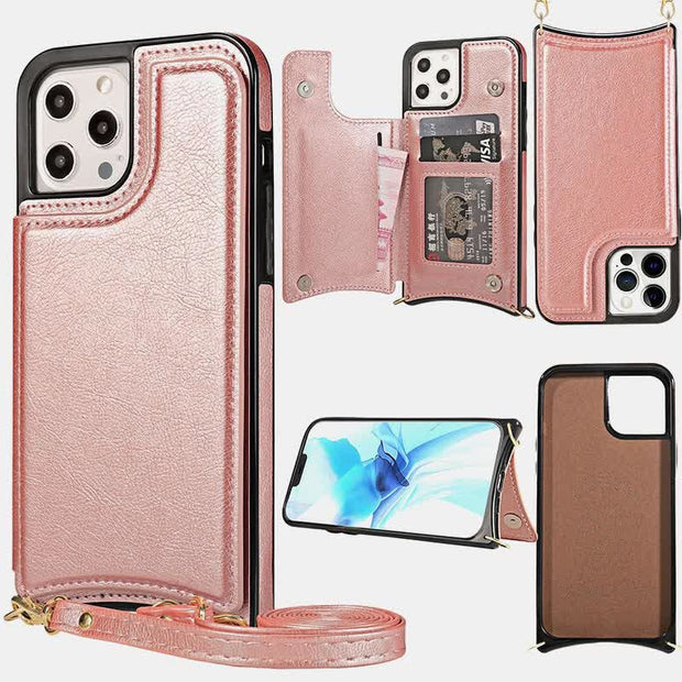 FREE TODAY: Compatible with iPhone Kickstand Wallet Case Phone Bag with Crossbody Strap