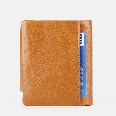 Genuine Leather RFID Trifold Vintage Wallet