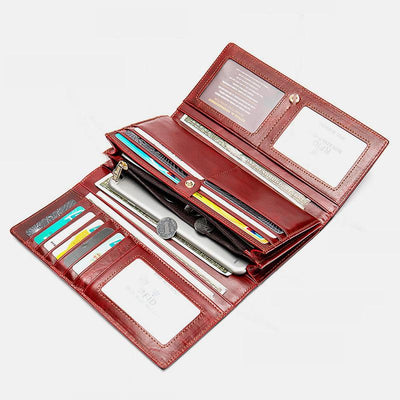 Multi-Slot Real Leather Retro Wallet