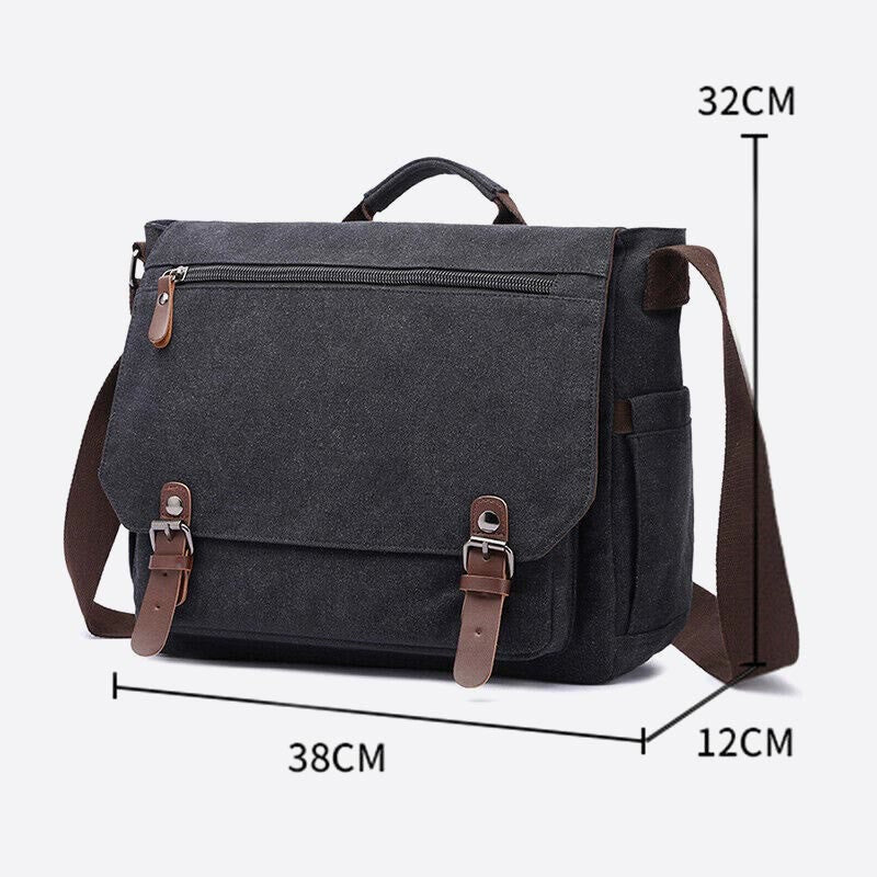 Messenger Bag for Men Portable Large Capacity Canvas Business Briefcase