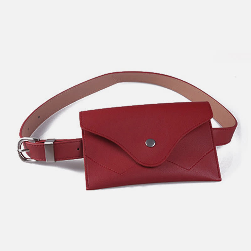 Stylish Waist Bag Vegan Leather Envelope Women Belt Bag