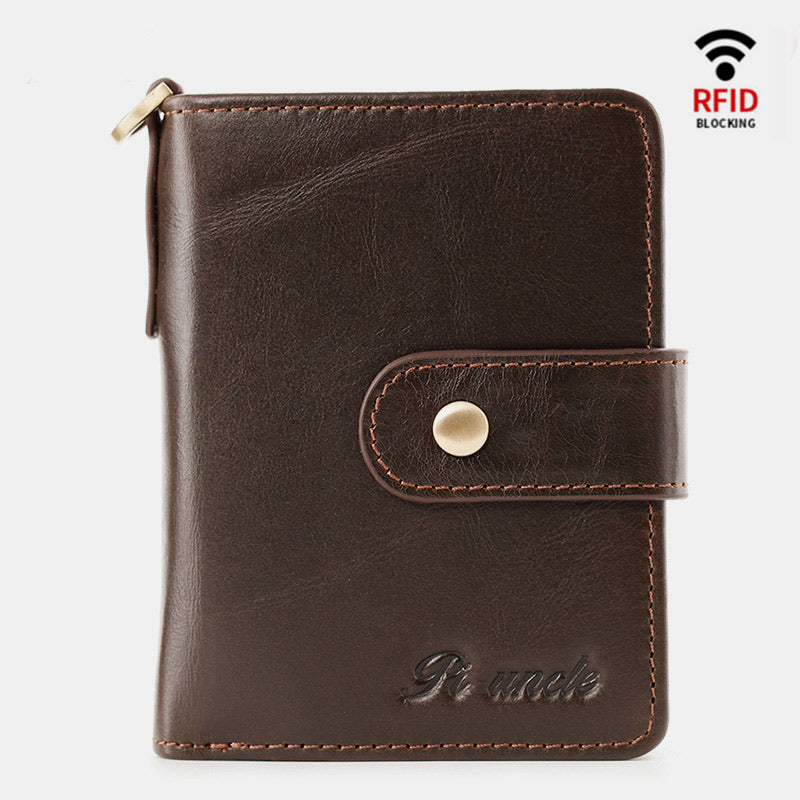 RFID Blocking Small Leather Wallet