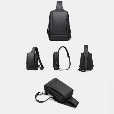 Large Capacity Waterproof Chest Bag Sling Bag With USB Charging Port