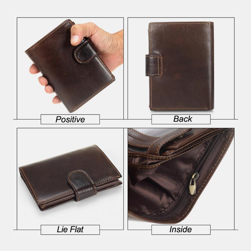 Multi-slot Trifold Genuine Leather Vintage Wallet