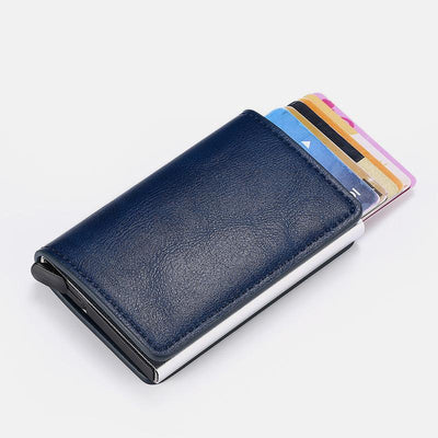 RFID Credit Card Holder With Hand-Push Metal Card Case