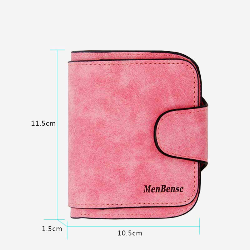 Small Wallet for Women Multi-Slot Zipper Pocket Bifold Wallet with ID Window