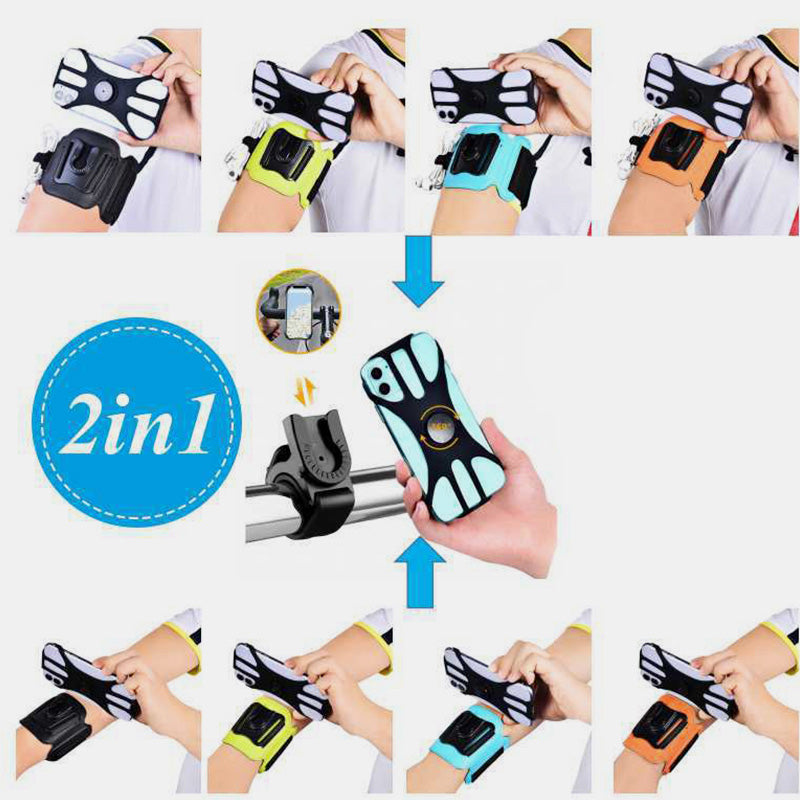 360°Rotation Running Wristband Armband Phone Holder Fits All 4.5"-7" Inch Smartphones