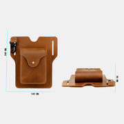 Limited Stock: Outdoor Leather Retro Solid Color 7.2 Inch Cell Phone Belt Bag