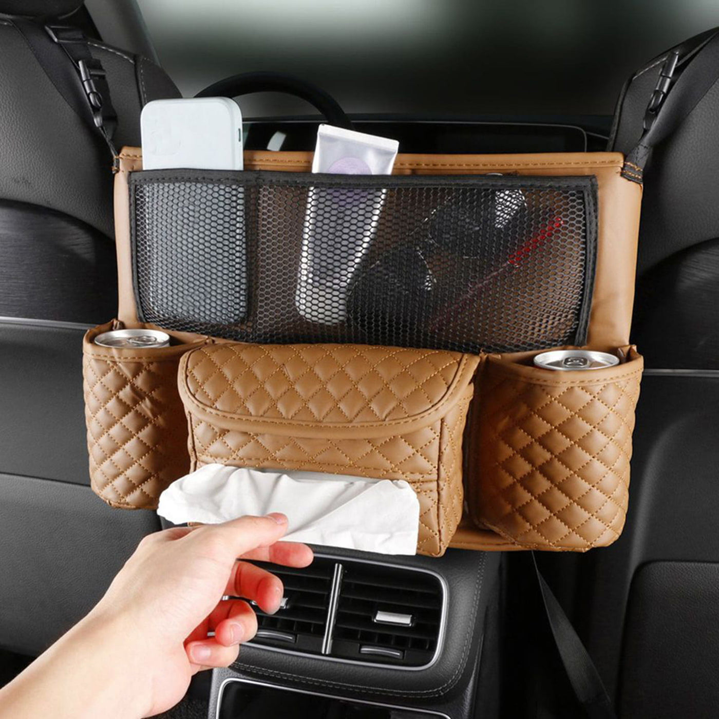 Car Pocket Handbag For Seat Back With Tissue Purse Holder