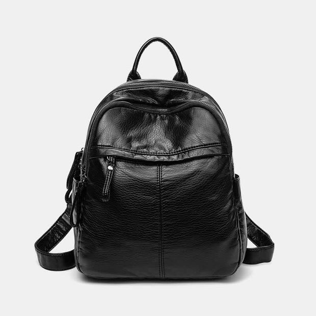 Soft Leather Backpack for Women Fashion Designer Travel Ladies Daypack