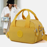 Triple Compartment Zip Small Crossbody Bag Nylon Shoulder Purses Handbag