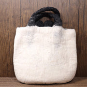 Handmade Bag Wool Blend Felt Handbag Large Bunny Face Tote