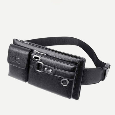 Waist Bag for Men Leather Sling Bag for Hiking Running Travel