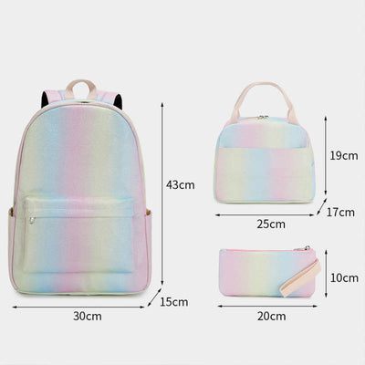 3PCS Waterproof Large Capacity Gradient Backpack Set