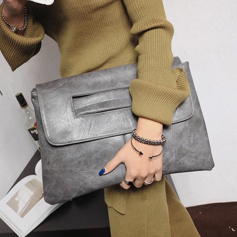 Vegan Leather Shoulder Bag Clutch For Women Fashion Handbag with Crossbody Strap