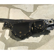 Waist Bag For Women Medieval PU Leather Rivets Fanny Pack